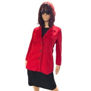 J Jill Red Peacoat